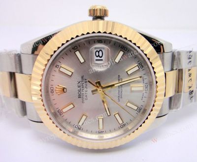 Swiss Quality Rolex Datejust II 2-Tone Silver Face DJII Extra Large